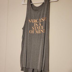 Torrid Size 3 Super Soft Gray Tank w/ Gold Foil Sarcasm is a State of Mind Tank
